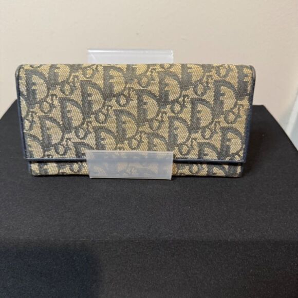 Christian Dior Monogram Trotter Canvas Long Flap Wallet - Picture 1 of 12